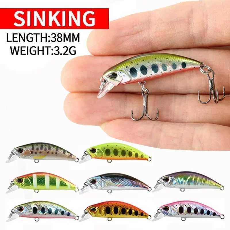 38mm 3.2g Japan Sinking Fishing Lure Trout Mini Minnow Lures Fishing Wobblers River Crankbait Artificial Fish Bait Pesca Tackle Z250411
