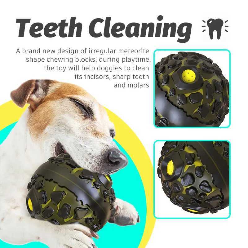 Natural dog chewing toy teeth cleaning pet rubber ball rolling interactive squeezing chewing small medium and large dog activity game Z250412