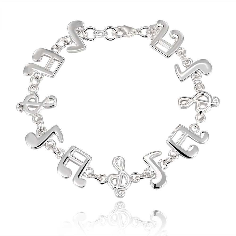 Beautiful Music note Silver color Bracelets woman high quality fashion Gorgeous jewelry Floor price free shipping H242C250411