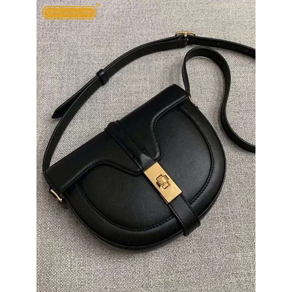 Women Single Shoulder Solid Color Cow Split Leather Vintage Handbag Hasp Saddle Bag Fashion Ladies Sg Crossbody Bags