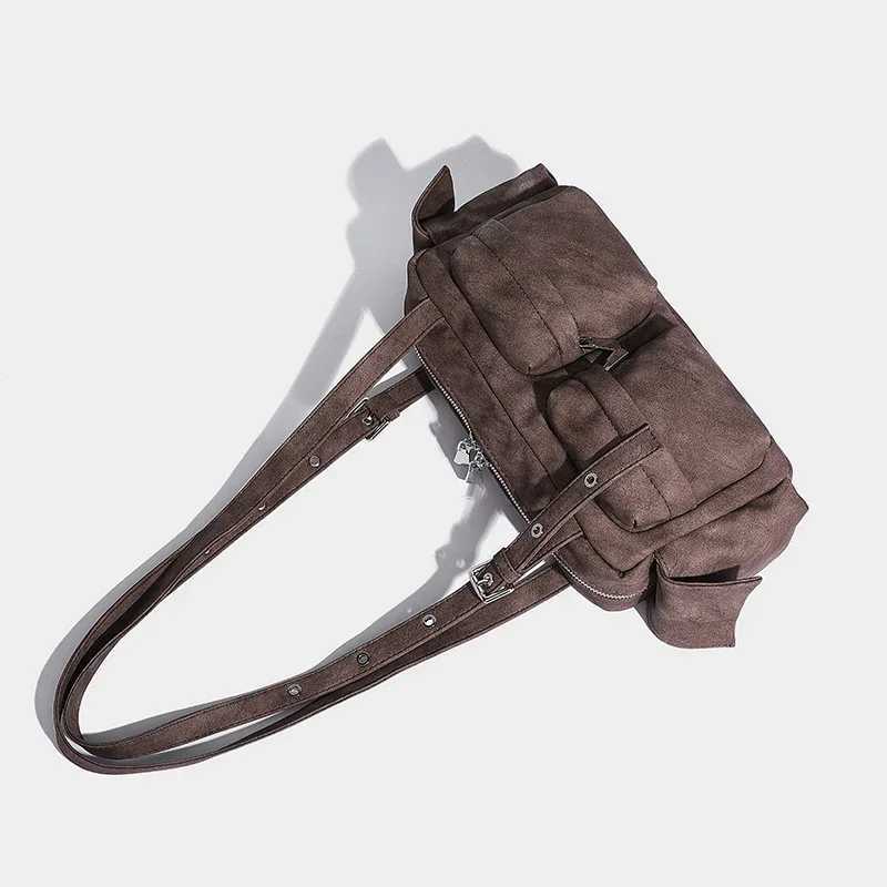 New South Korea Designer Underarm Bags for Women Luxury Handbags Purses Vintage Large Capacity Multiple Pockets Shoulder BagW251111