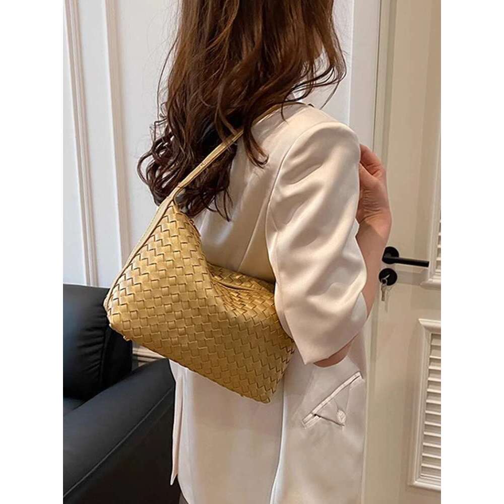 Lizzytsu Vintage Design Woven Women Korean Easymatch Shoulder Bags Fashion Streetwear Casual Totes Bag