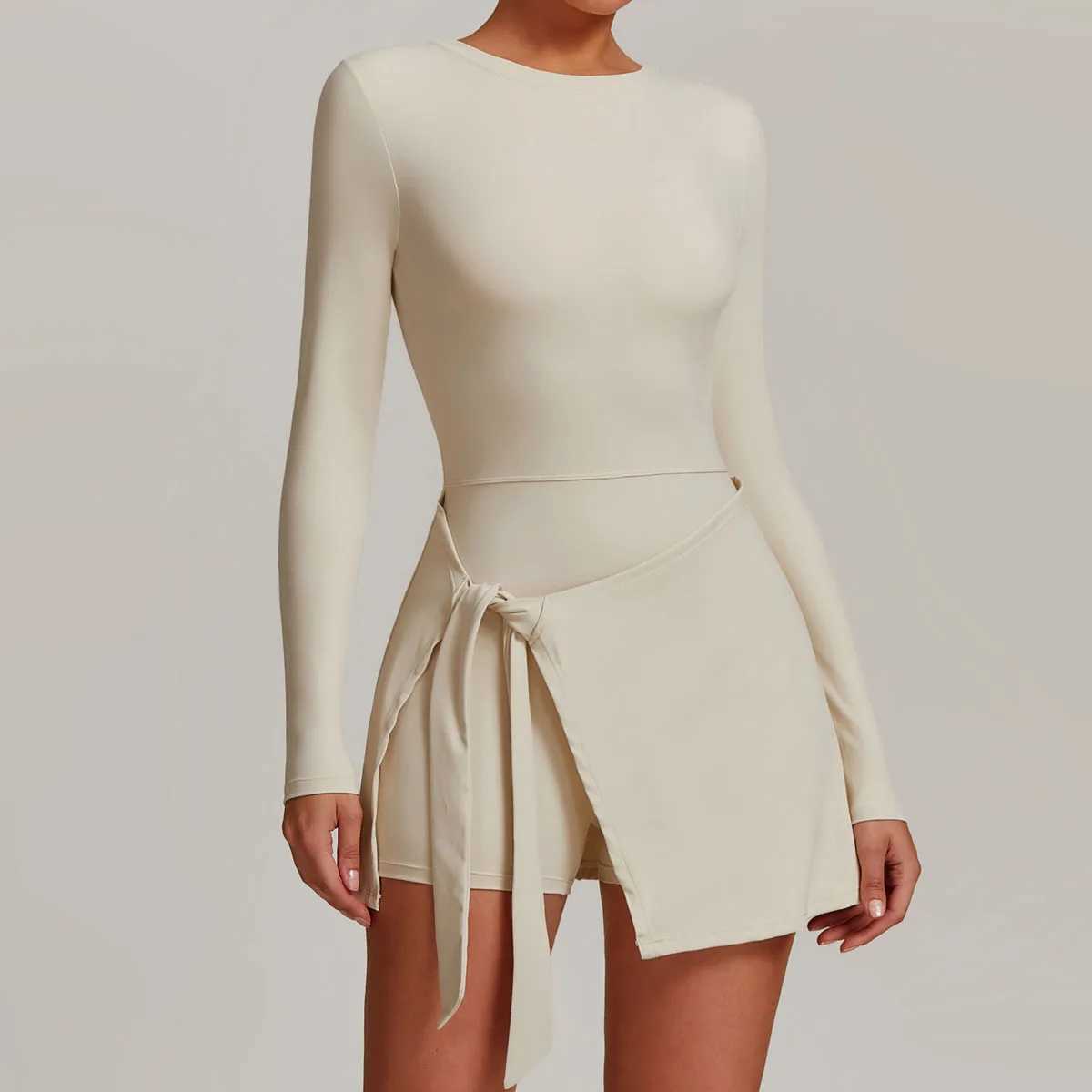 New Women Fake Tow skintight sports dress sexy split strap tennis dress Yoga Jumpsuit Gym Golf Skirt Dance Ballet Sports Dress J251112