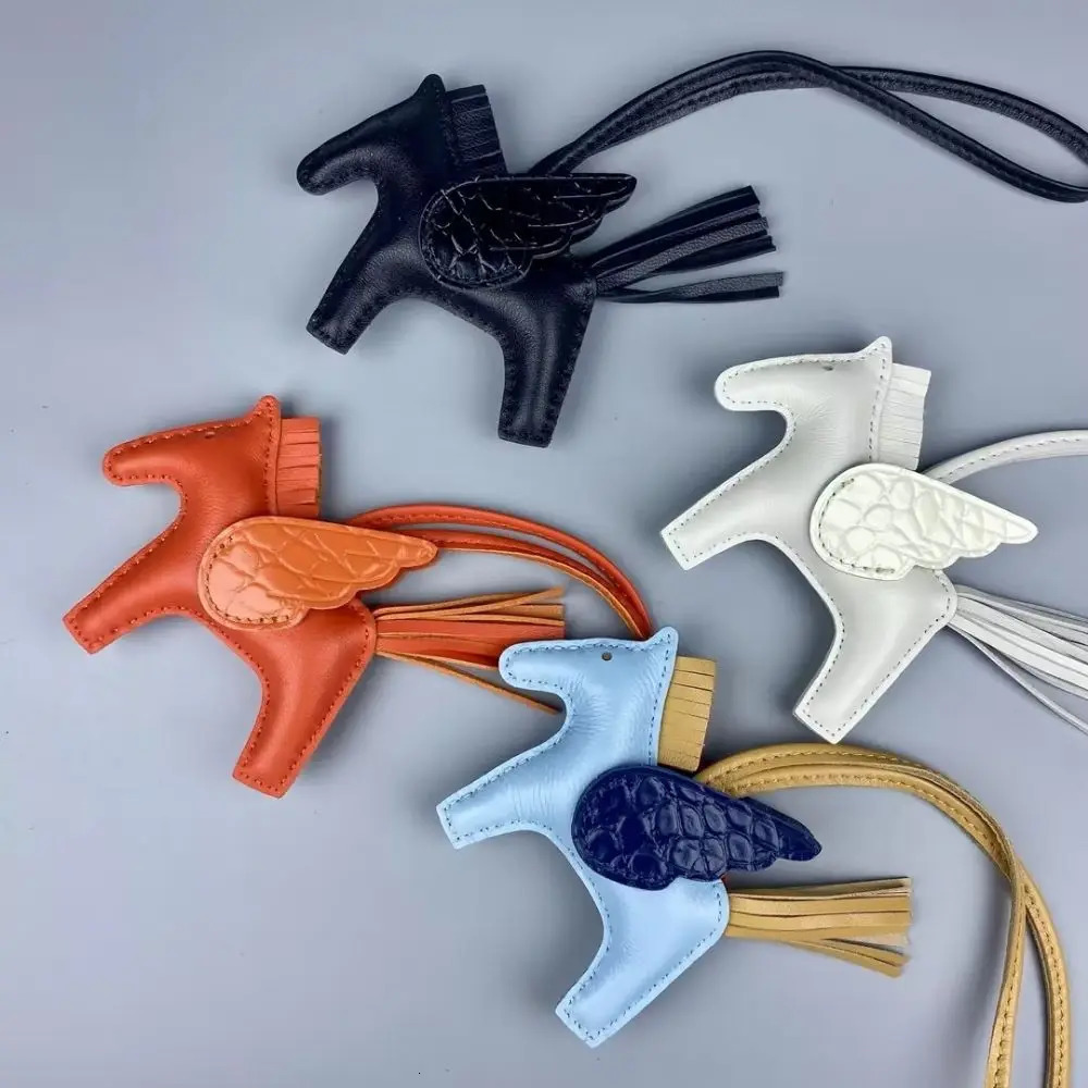 Genuine Leather Premium Lamb Leather Croc-Embossed Pegasus Charm Pendant - Bag Accessory Bag Charm 251110