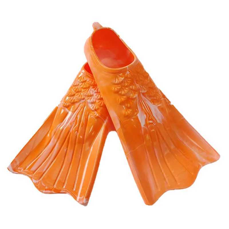 Colorful silicone short fin swimming split mermaid flip cover suitable for adults children light diving equipment and freestyle swimming gearY250412