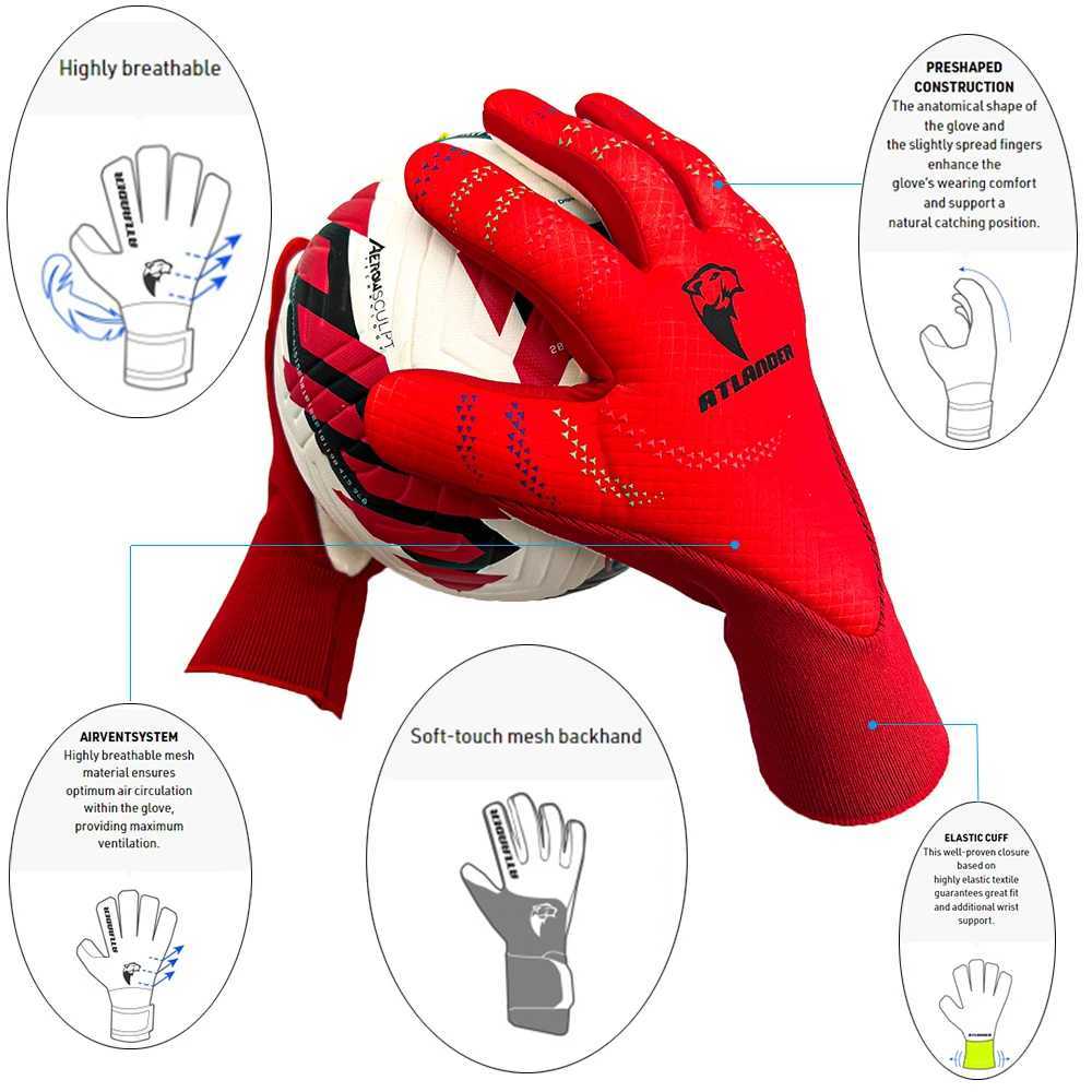 Football Goalkeeper Gloves for Children Adult Football Thick Latex Strong Grip Goalkeeper Training Match Durable Gloves for Children GoalkeepersXJ2504