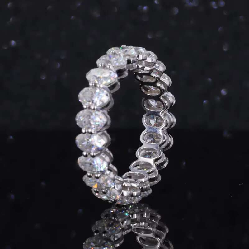 Starsgem Custom Made Jewelry Oval Brilliant Cut 3x5mm Moissanite Engagement Wedding Band Ring