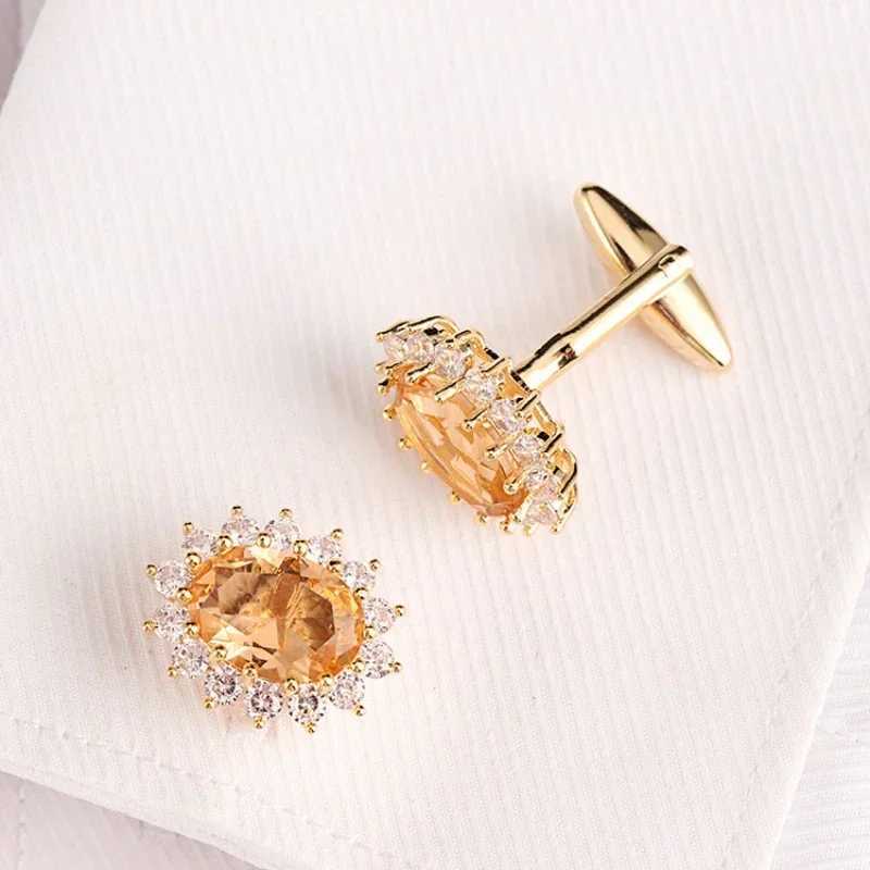 Mens luxury rhinestone crystal cufflinks French shirt cufflinks mens business banquets cocktail parties weddings anniversary giftsT250412