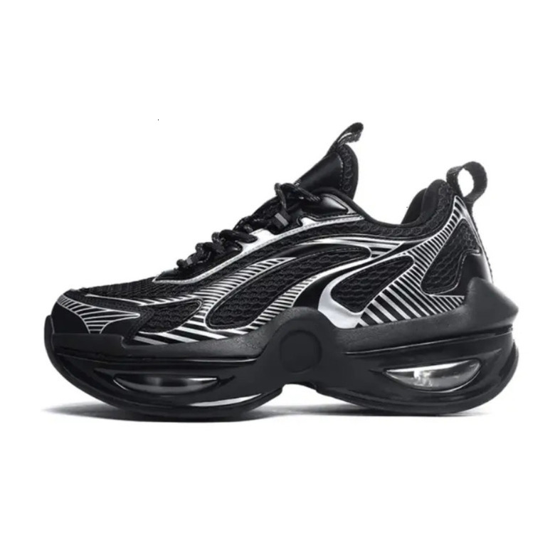 NHOT Thick Sole Dad Shoes Men 2025 New Autumn Winter Black Height Increasing Fashion Sneakers