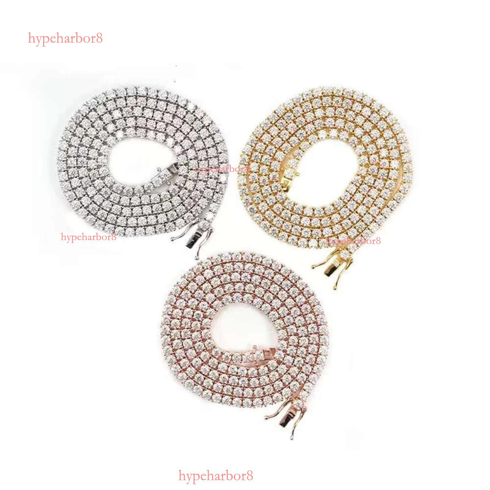 Custom hip hop Jewelry necklace 6mm 8mm Sterg Sier hiphop chain VVS Moissanite Tennis Chain