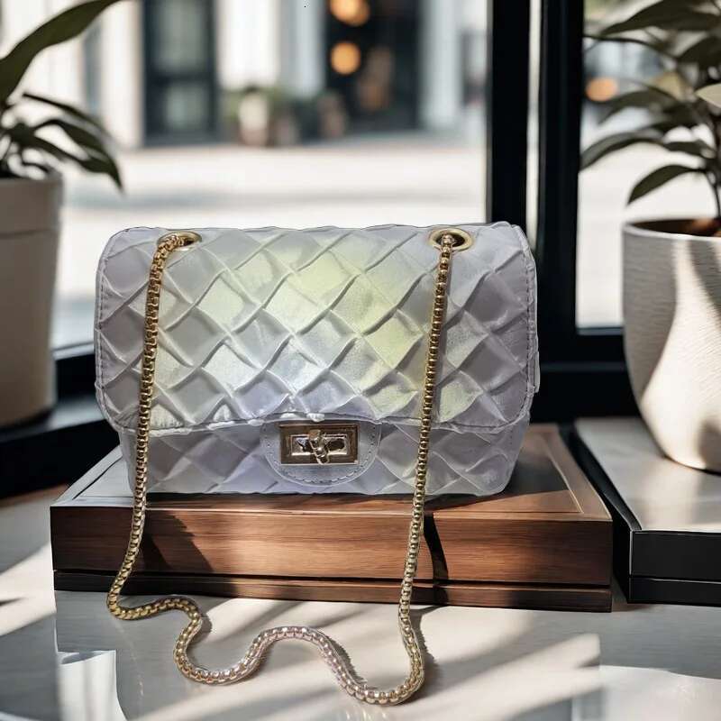 Woven Rhombus Embroidery Thread Sachet Chain Small Square Shoulder Messenger Niche Trendy Women's Purses Bag