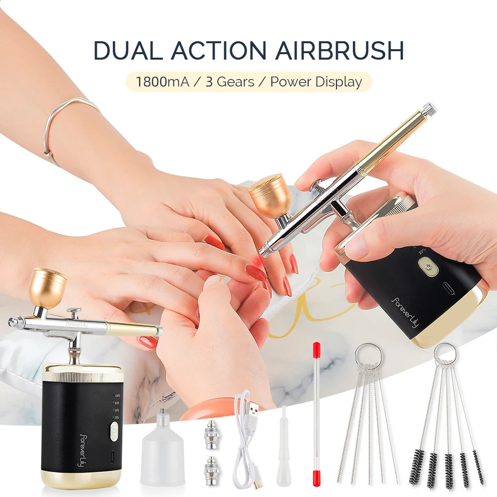 3 Levels Pressure Airbrush For Nail Art Paint Makeup Tattoo Cake Painting Spray Gun Face Hydration Sprayer 250409