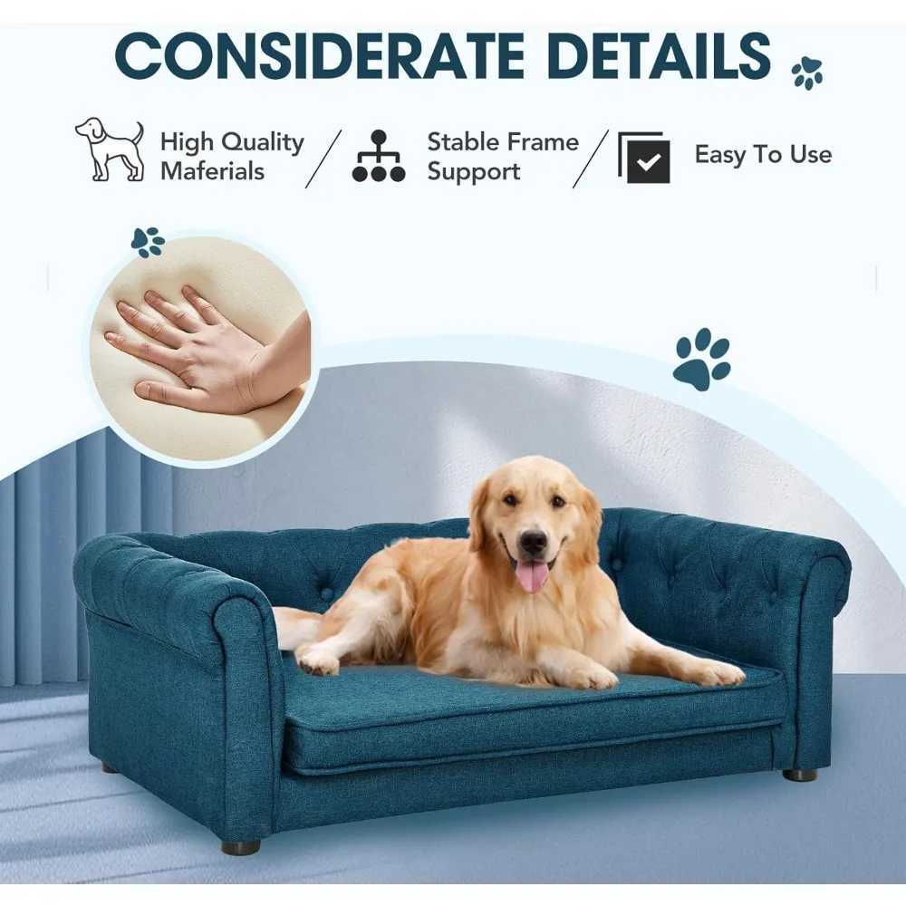 Dog sofa for big dogs up to 60 pounds 31 W memory foam big dog sofa bed with legs durable elevator dog sofa sofa Washa X250412