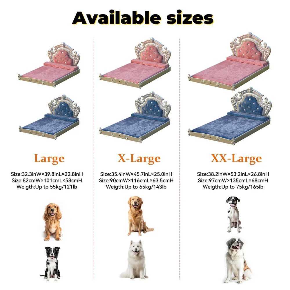 Amazing large dog bed with top plate soft Dutch velvet pet sofa bed high frame pet lounge bed suitable for medium-sized large dogs X250412