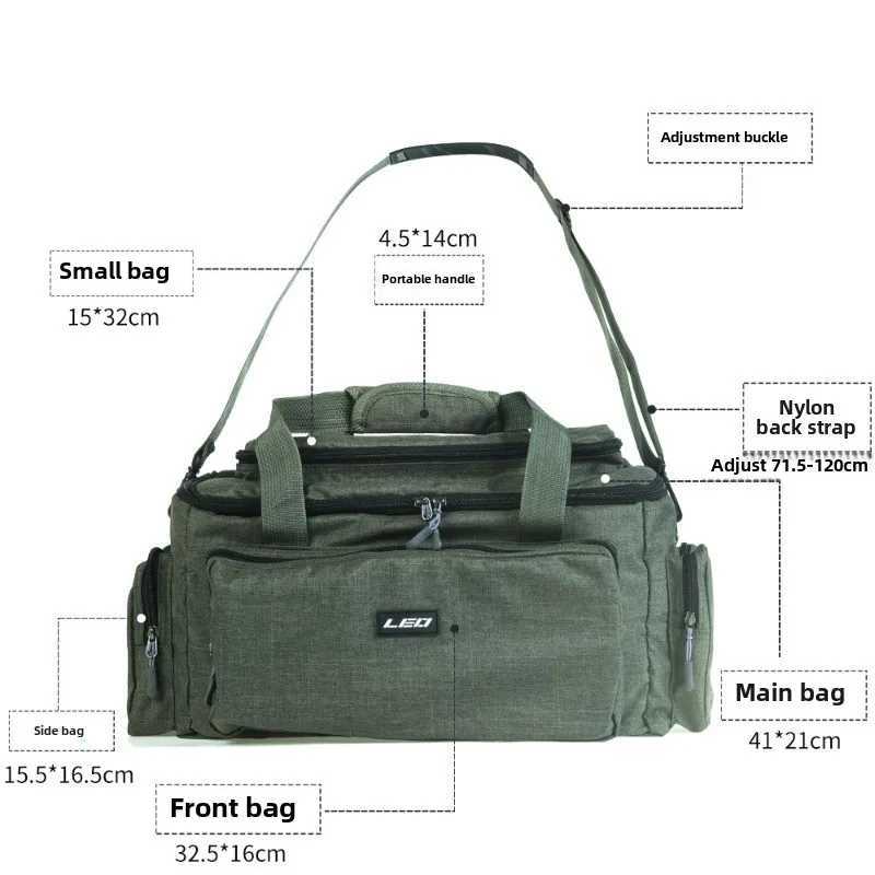 Shoulder Crossbody Fishing Bags 600D Oxford Fabric Durable High Capacity Storage Fishing Gear Bags for Men Outdoors Bag Z250411