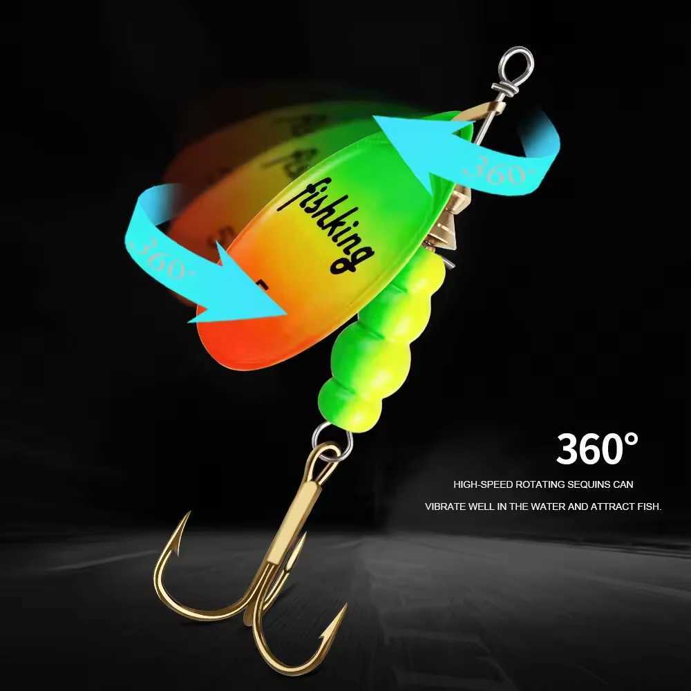 NGB Metal Fishing Lure Spinner Baits 1PCS 3.9g 4.6g 7.4g 10.8g 15g Rotating Spoon Lures Spinners With Treble Hooks Pike Baits Z250411
