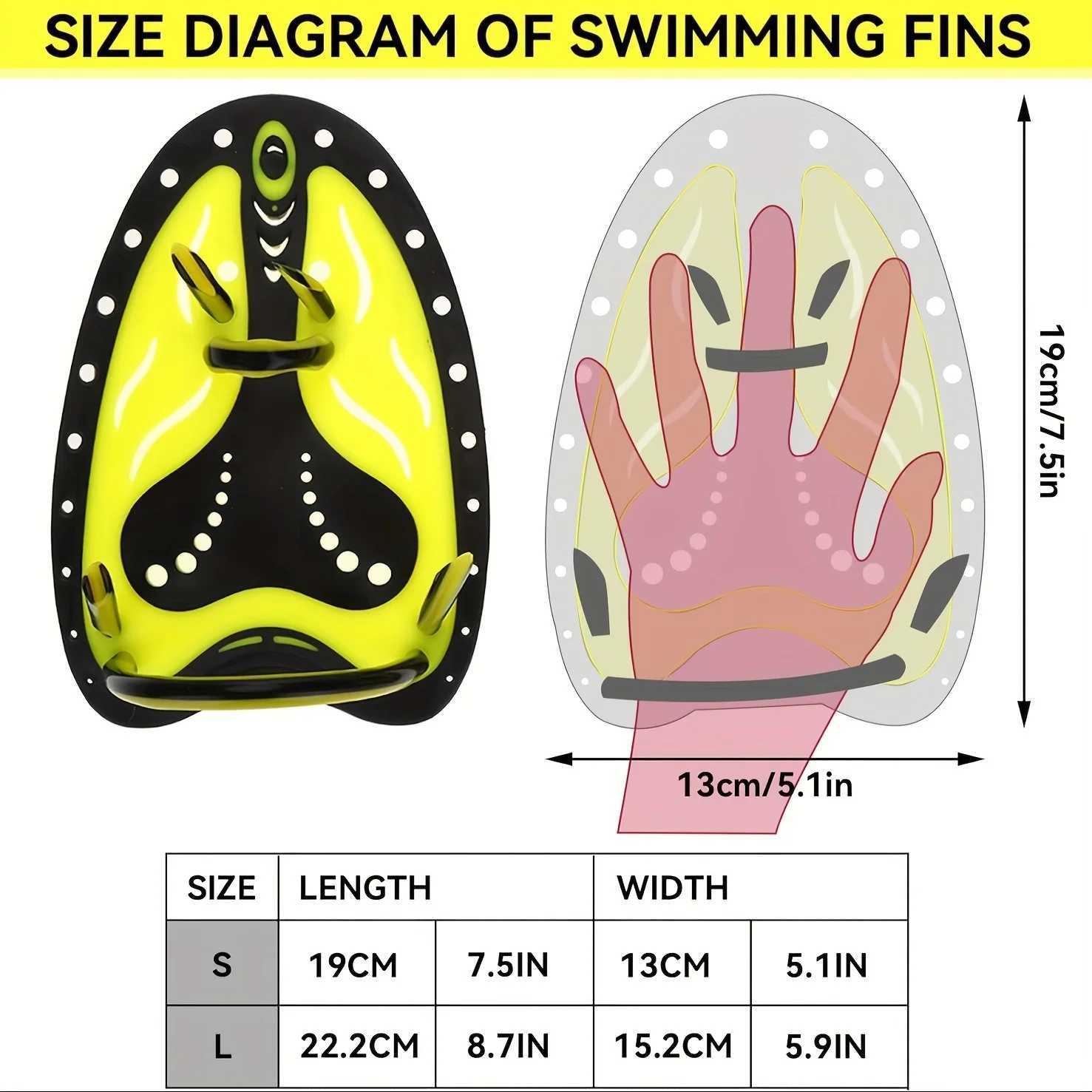 1 pair of swimming paddles professional swimming net golf used for water sports trainingY250412