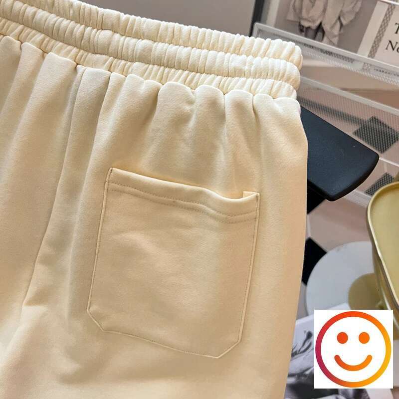 Dia Patch Embroidered Letter Casual Shorts Loose Drawstring Shortpants Jorts for Men Women