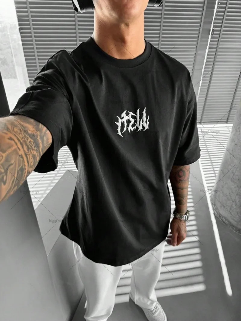 Harajuku Punk Gothic Harajuku Skeleton Graphic Top Men Hip-hop Y2K Streetwear Short-sleeved Trendy Casual Oversized T-shirt 250411