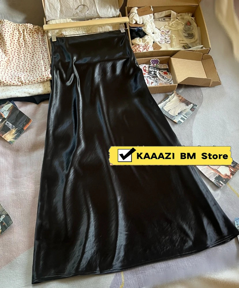 Fashion Mid-length Skirts High Waist Pockets A-line Jean Skirt Woman Summer Streetwear Fashion All-match Y2k Fishtail Skirt 250407