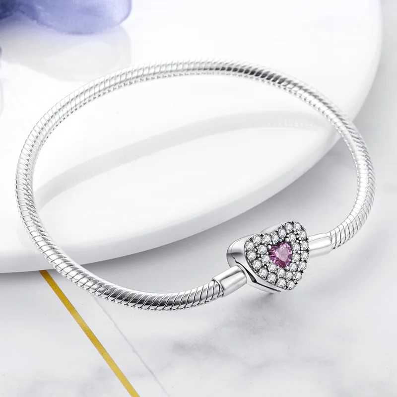 Original 925 Silver 17-20CM Heart Shaped Star Moon Snowflake Butterfly Bracelets For Women Fit DIY Charms Birthday Jewelry GiftsC250411
