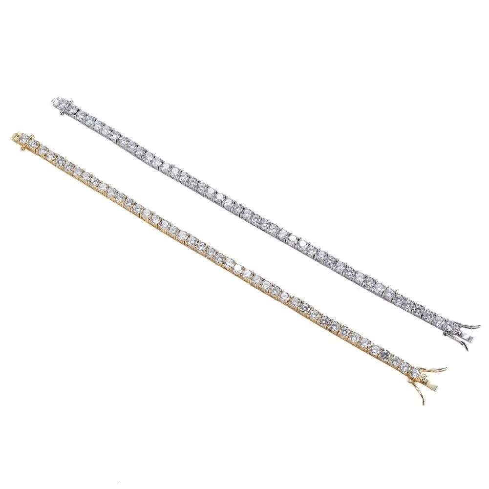 Fancy Jewelry 9k 10k White Gold Tennis Bracelet 4mm GRA Certificated Moissanite Diamond Gold Tennis Bracelet