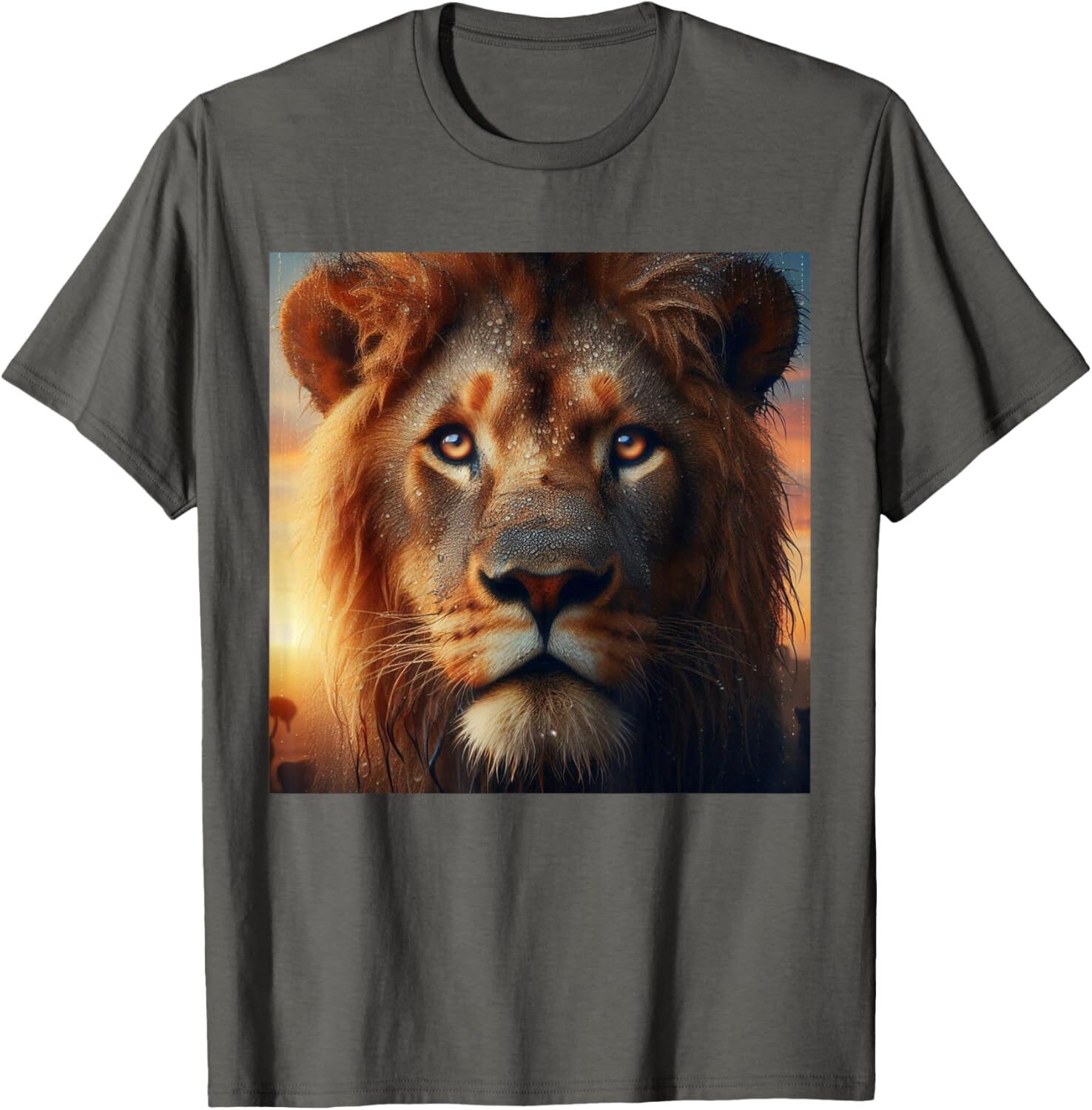 T shirt for Mens Lion Cat Face Realistic Wild Nature Wildlife Animals Graphic Tee Casual Tops Clothes Short sleeve cool