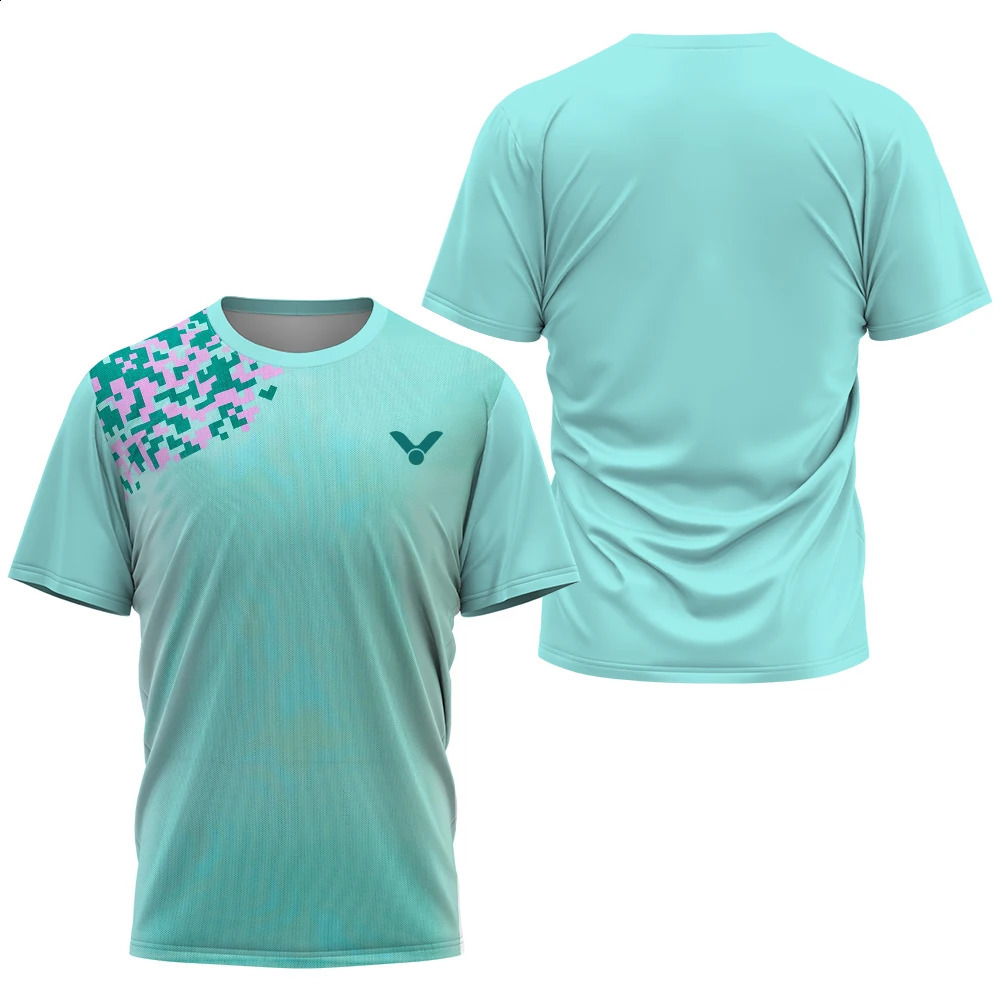 Mens T-shirt Table Tennis and Badminton Training Set Summer Daily Sports Shirt Breathable Short Sleeve Top 250411