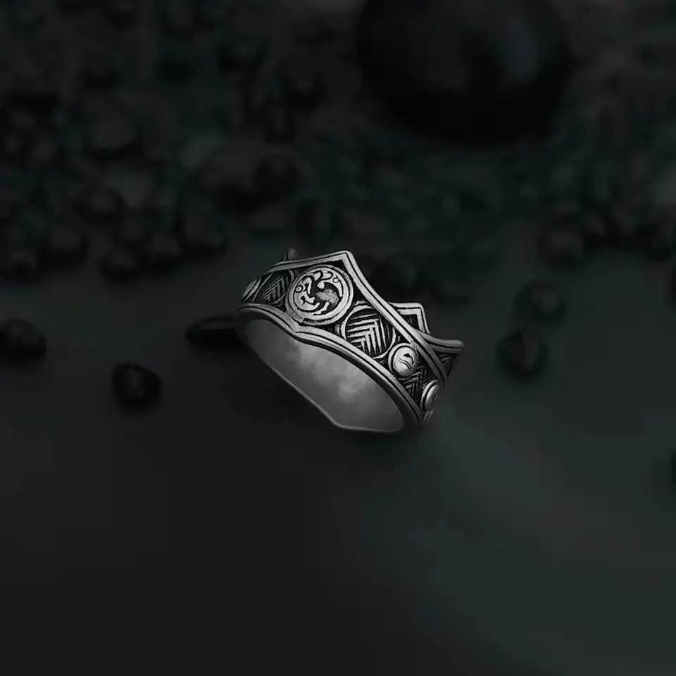 Dragon She Family Ring Retro Gothic Medieval Dragon Finger Ring Jewelry Role Playing Party Props Jewelry DisplayXJ250412