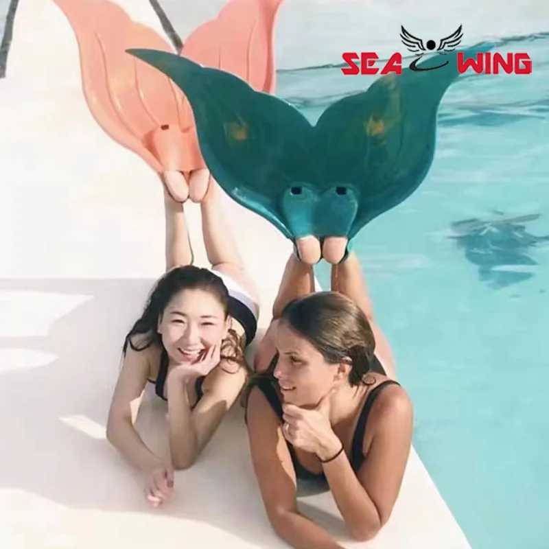 Professional Mermaid Collar Training Single Net Swimming Collar Soft Rubber Spear Swimming FinY250412
