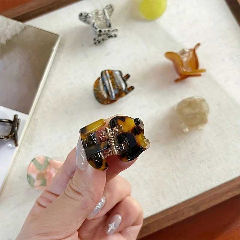 2 pieces/set of mini acetate hair clips cute small size hair clips elegant side pin hair clips for girls Y2504012