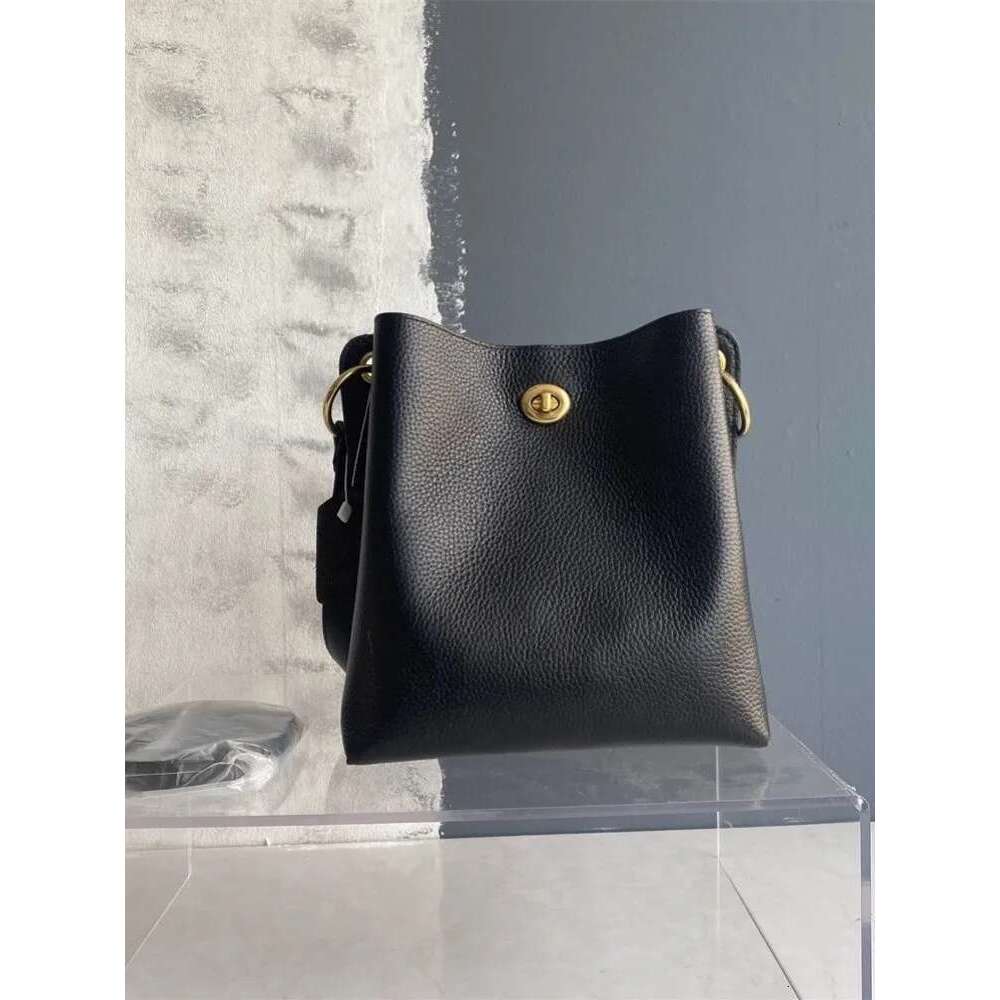 New Cowhide Genuine Leather Handbag Fashion Office Ladies Elegant Single Shoulder Crossbody Bag Women Large Capacity Bucket Bags