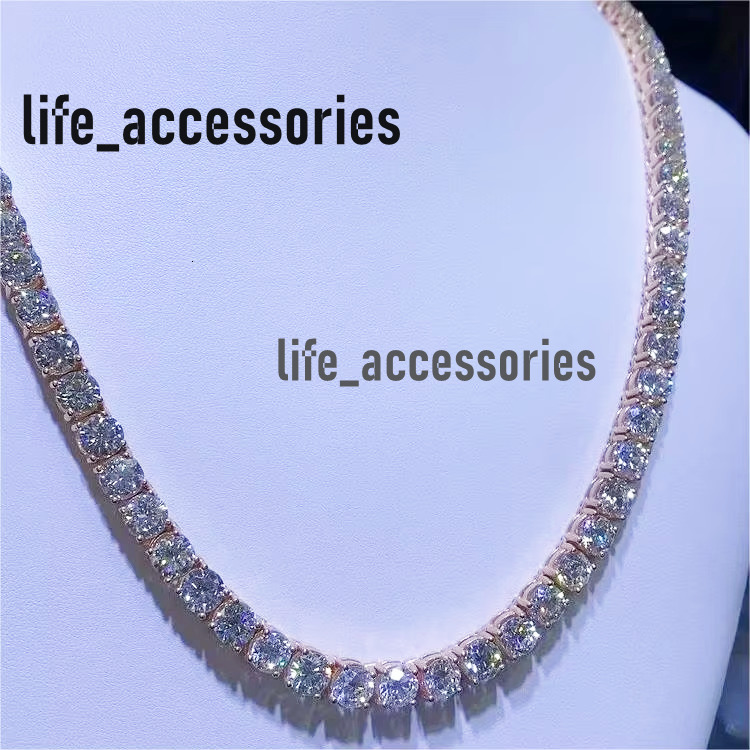 Hot Selling 6mm Hiphop Tennis Necklace Gra Certificate Vvs Diamond Chain 925 Silver Moissanite Tennis Chain
