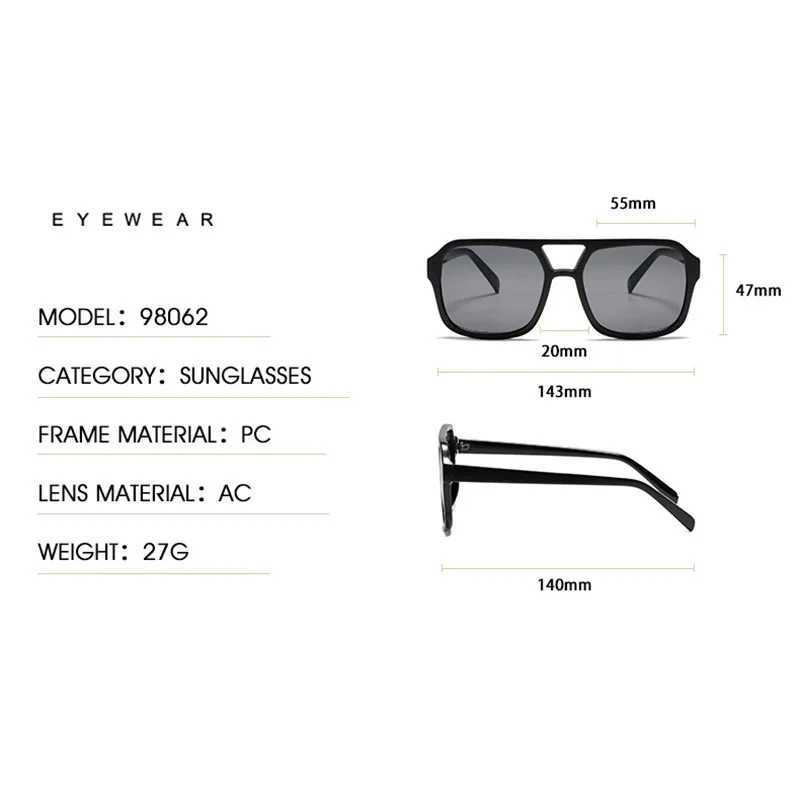Square Big Frame Sunglasses for Men and Women Lightweight Frame Black Yellow Sun Glasses with UV ProtectionC250411