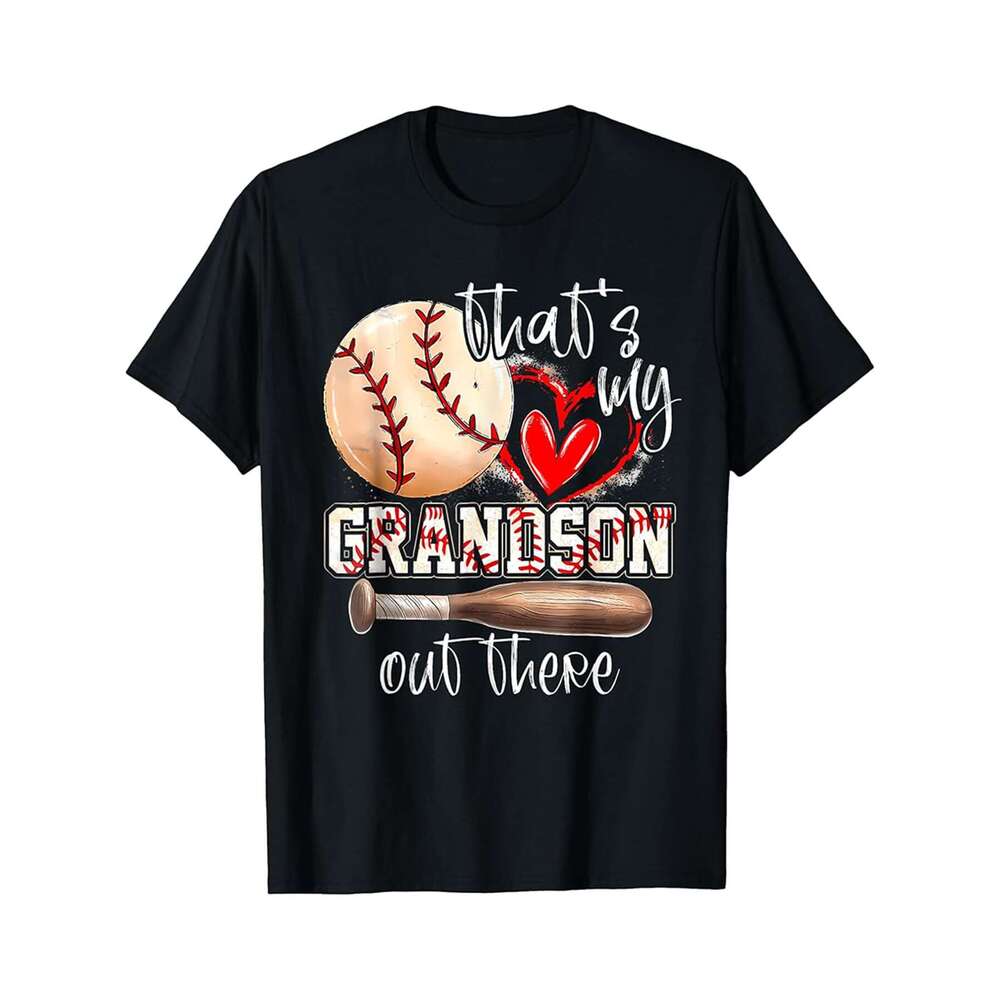 Designer T shirt Thats My Granddaughter Out There Rainbow Baseball Grandma ,100% cotton, short sleeve, Wrinkle resistant, Casual, comfortable fit - 22