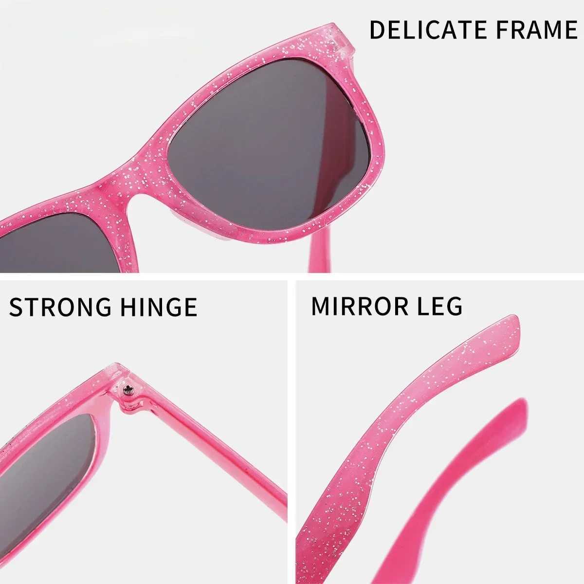 New Trendy Cool Childrens Colorful Shiny Square Sunglasses Girls Trendy Fashionable Cute Sun Glasses Kids Eyewear Lentes De SolC250411