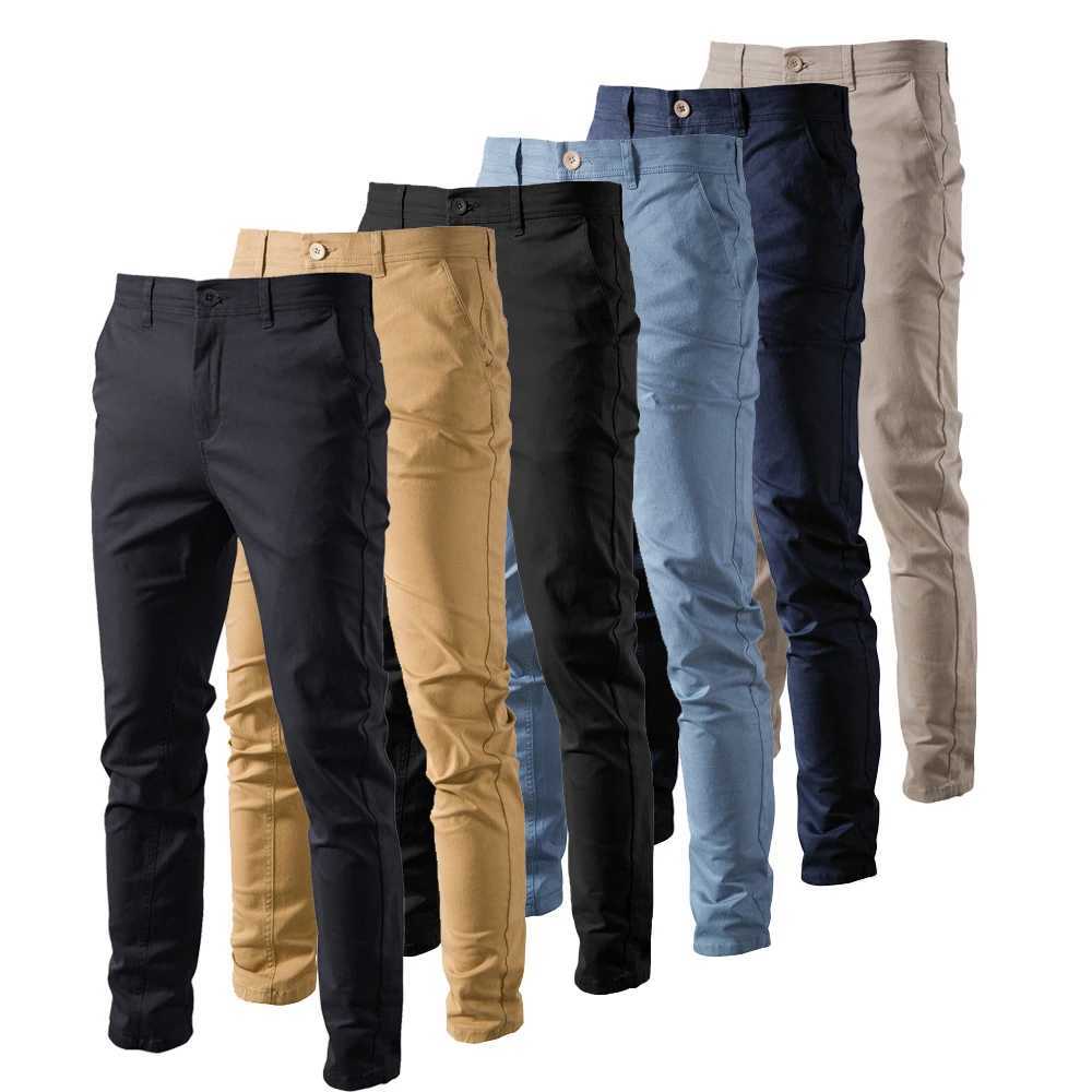 2017 new summer casual pants mens 97% pure cotton solid color business fashion slim fit elastic gray chiffon mens brand clothing W250411