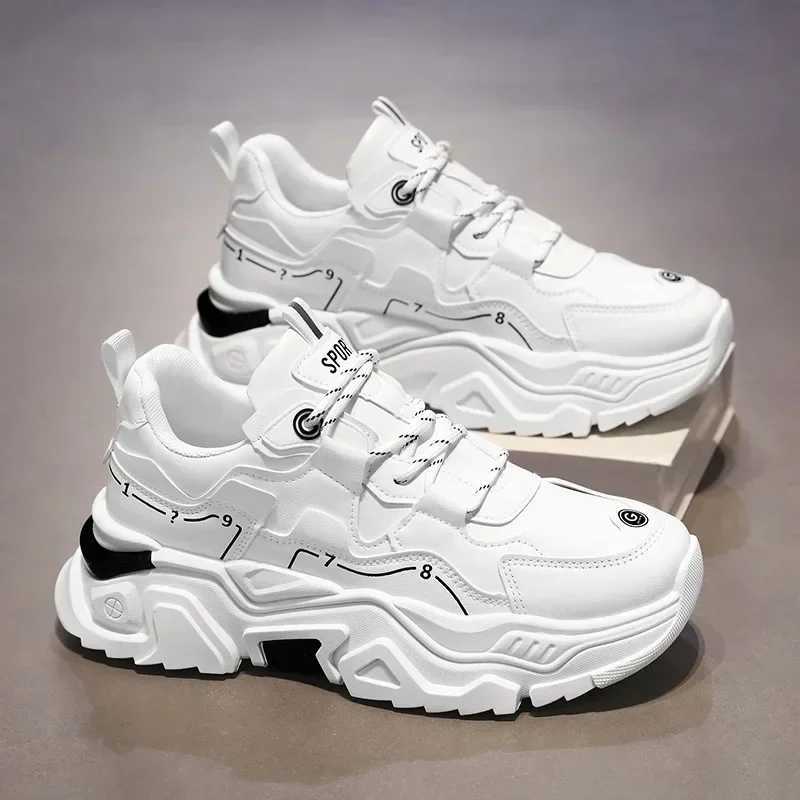 Brand Mens Shoes white Sports Shoes New Breathable White Shoes for Mens Korean Style Trendy All-match Increase M Sneakers Z250411