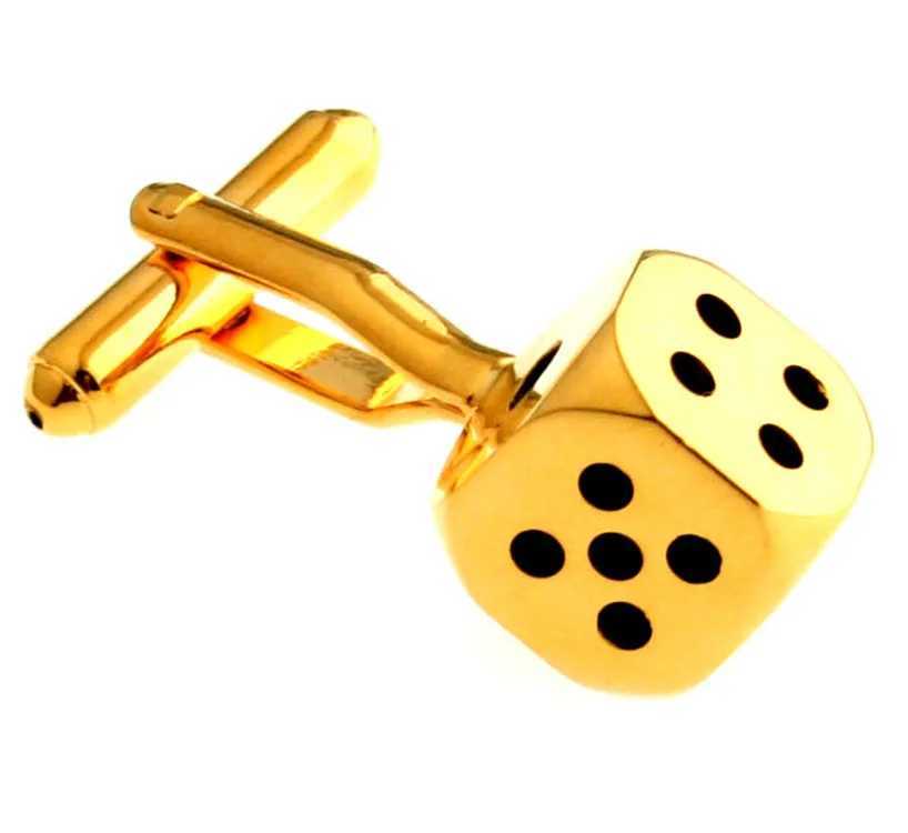 Mens casino cufflinks made of high-quality brass material and designed with golden dice. Wholesale and retail of cufflinksT250412