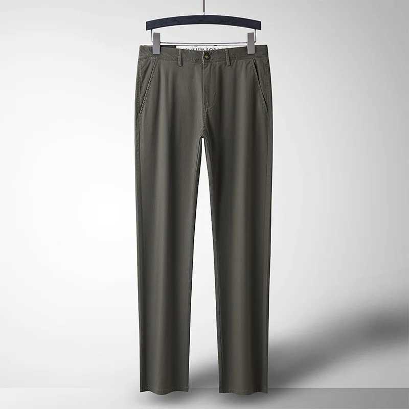 Smart Black Pants Mens Clothing Business Office Cotton Straight Set Mens Trouser Casual Flat 2023 Spring/Summer New Collection W250411