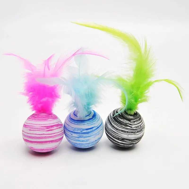 Cat toy EVA striped ball interaction Y250412