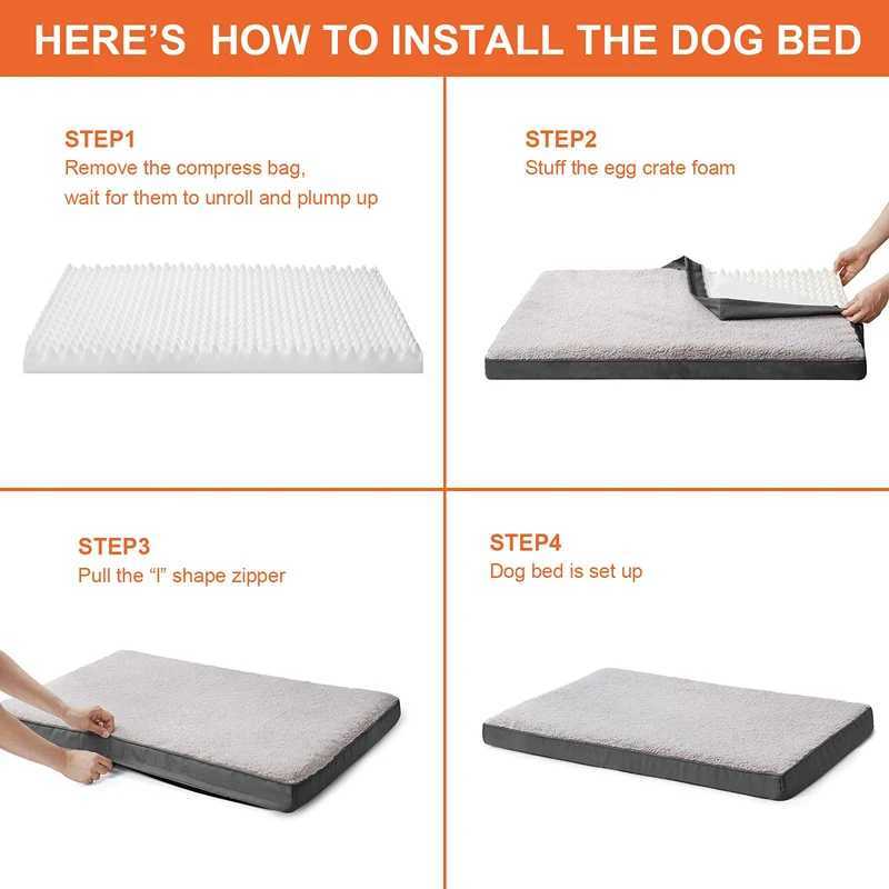 Benepaw Orthopedic memory foam dog bed suitable for small medium and large dogs durable and comfortable pet pad removable cover dog pad X250412