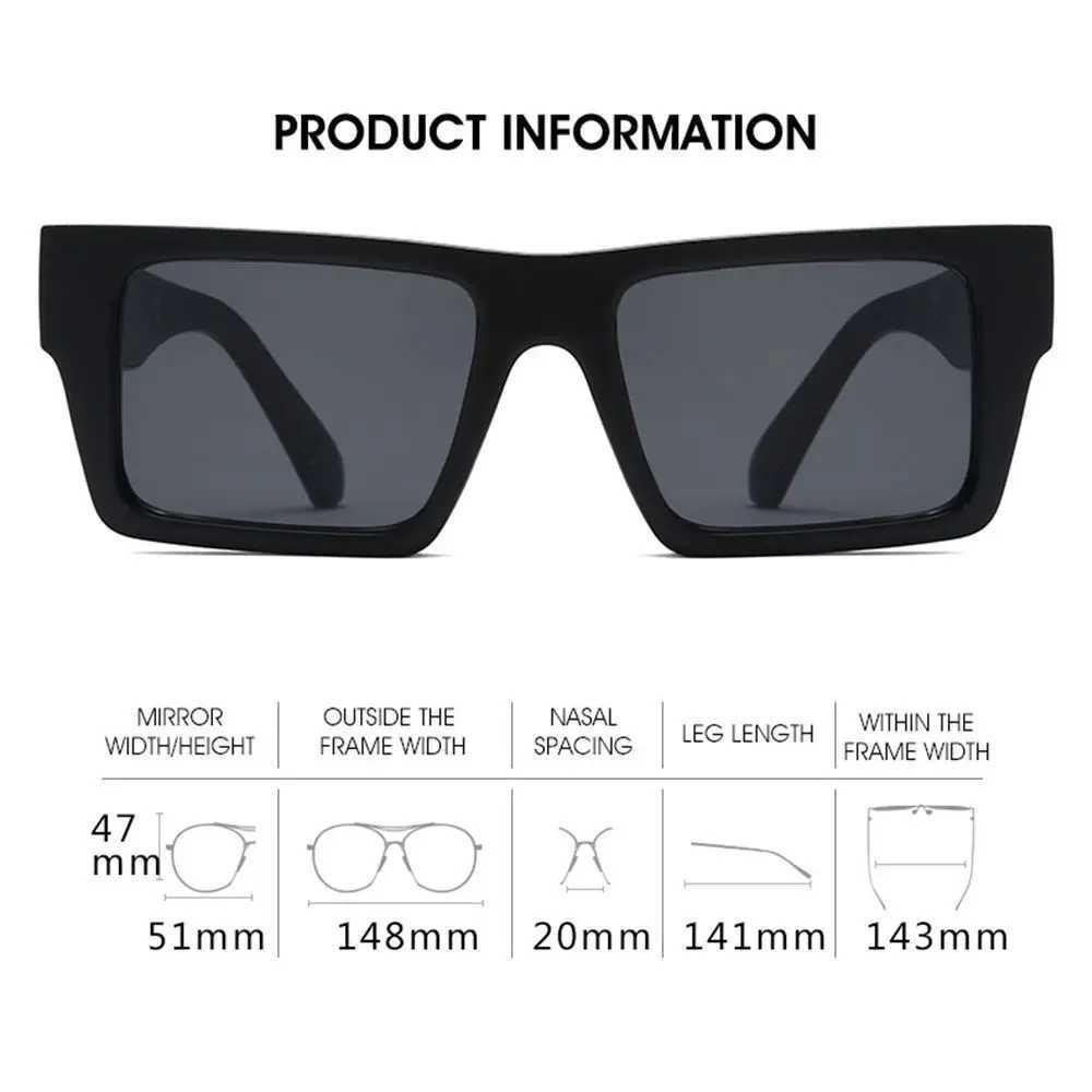 UV40 Y2K Street Shooting Colorful Frame Sun Glasses Shades Square SunglassesC250412