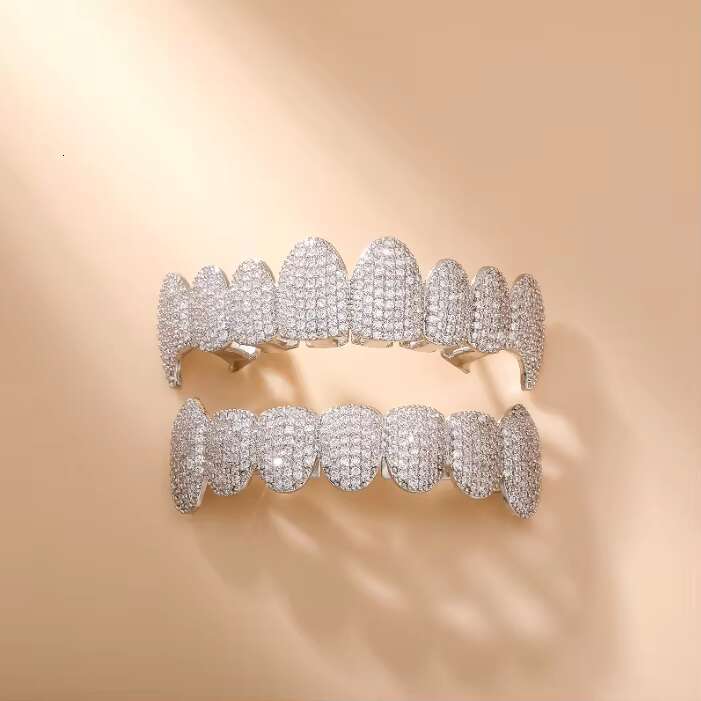 Custom Teeth Custom VVS Baguette Grillz Silver 925 Custom Moissanite10 Top 10 Bottom Grillz Moissanite VVS Moissanite Grillz