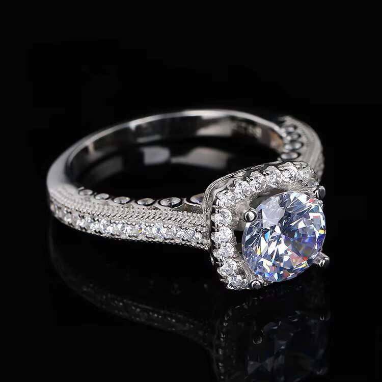 Silver Ring Diamond Custom wholesale Diamond Silver Rings Engagement Supplier