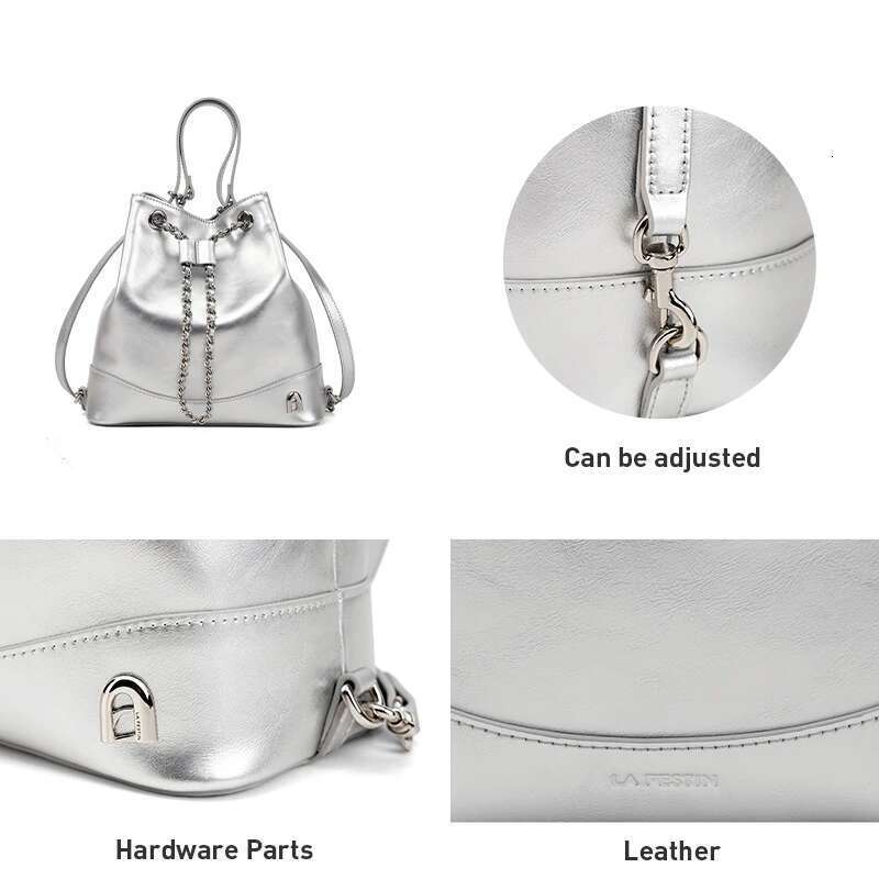 LA FESTIN Original 2024 New Versatile Backpack For Women Y2k Large Capacity Chain Girl School Travel Book Bag