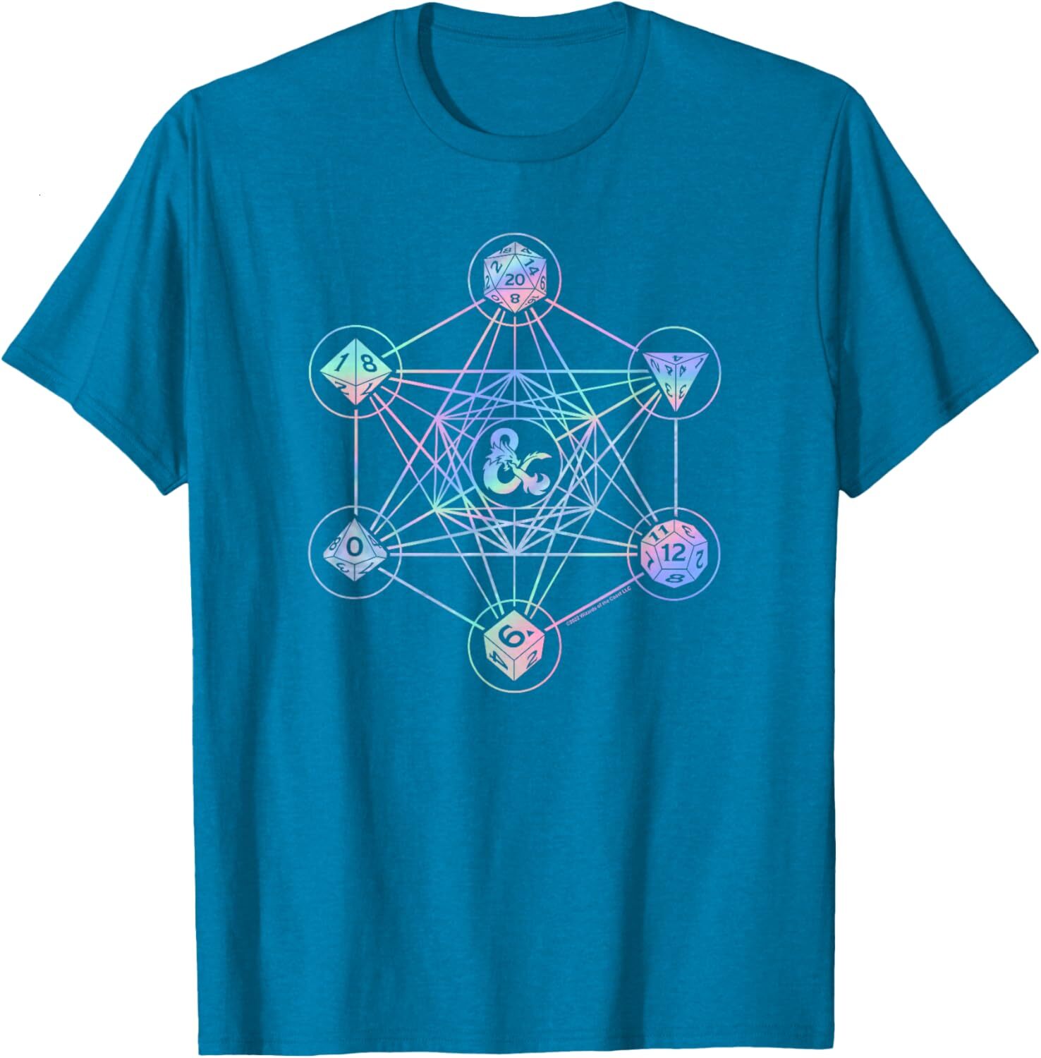 T shirt for Mens 6 Die Geometric Hologram Logo Graphic Tee Casual Tops Clothes Short sleeve cool