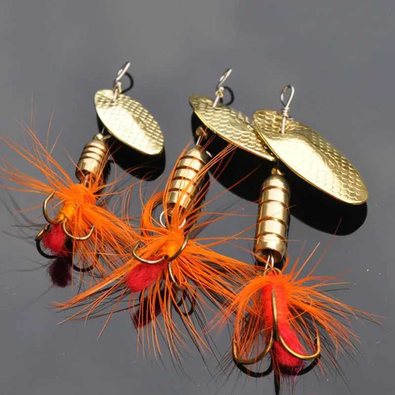 2pcs Spinner Spoon Lure 2.5g 4g 5.5g Rotating metal sequins bait treble Hooks Crankbait Hard Bait artificial Fishing Lure Tackle Z250411