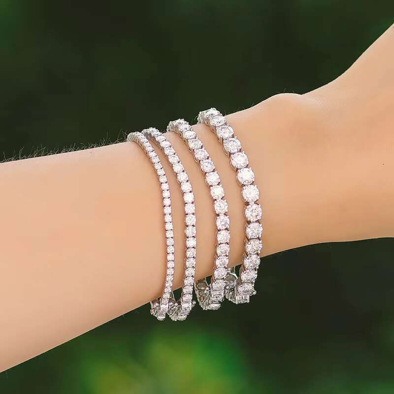 S925 with Vvs Moissanite Good Quality Factory Price Hip Hop Jewelry Icedout Tennis Chain Vvs Moissanite Tennis Chain