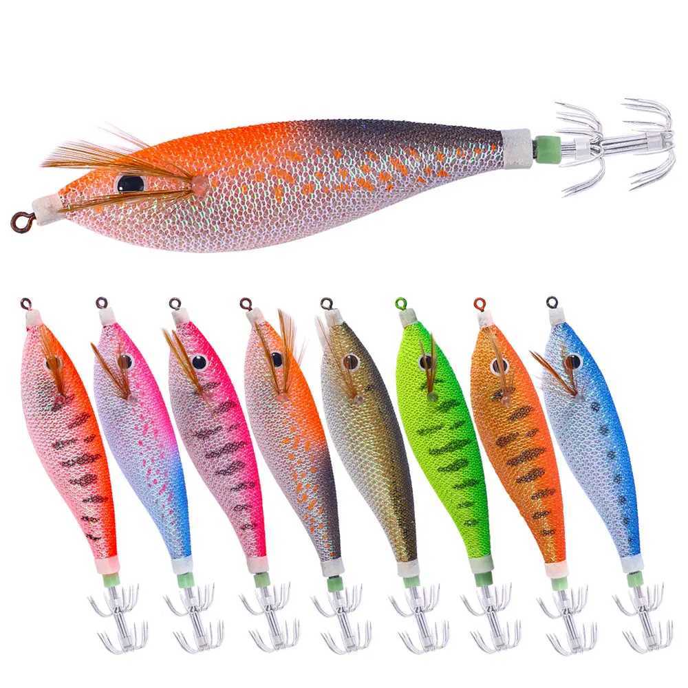 1PCS/Glowing Egging Lures Squid Hooks horizontal Luminous Squid Trolling Lure Octopus Hook Tackle11CM/13.4G Z250411